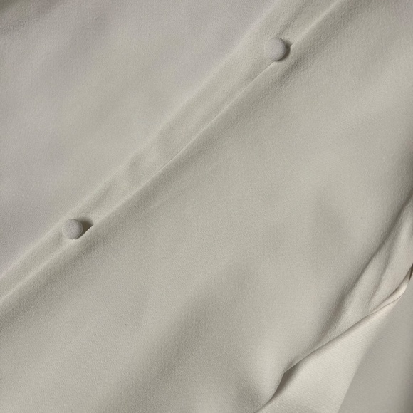 Massimo Dutti | Women's White Boat Neck Open Buttoned Long Sleeved Top - Picture 5 of 7